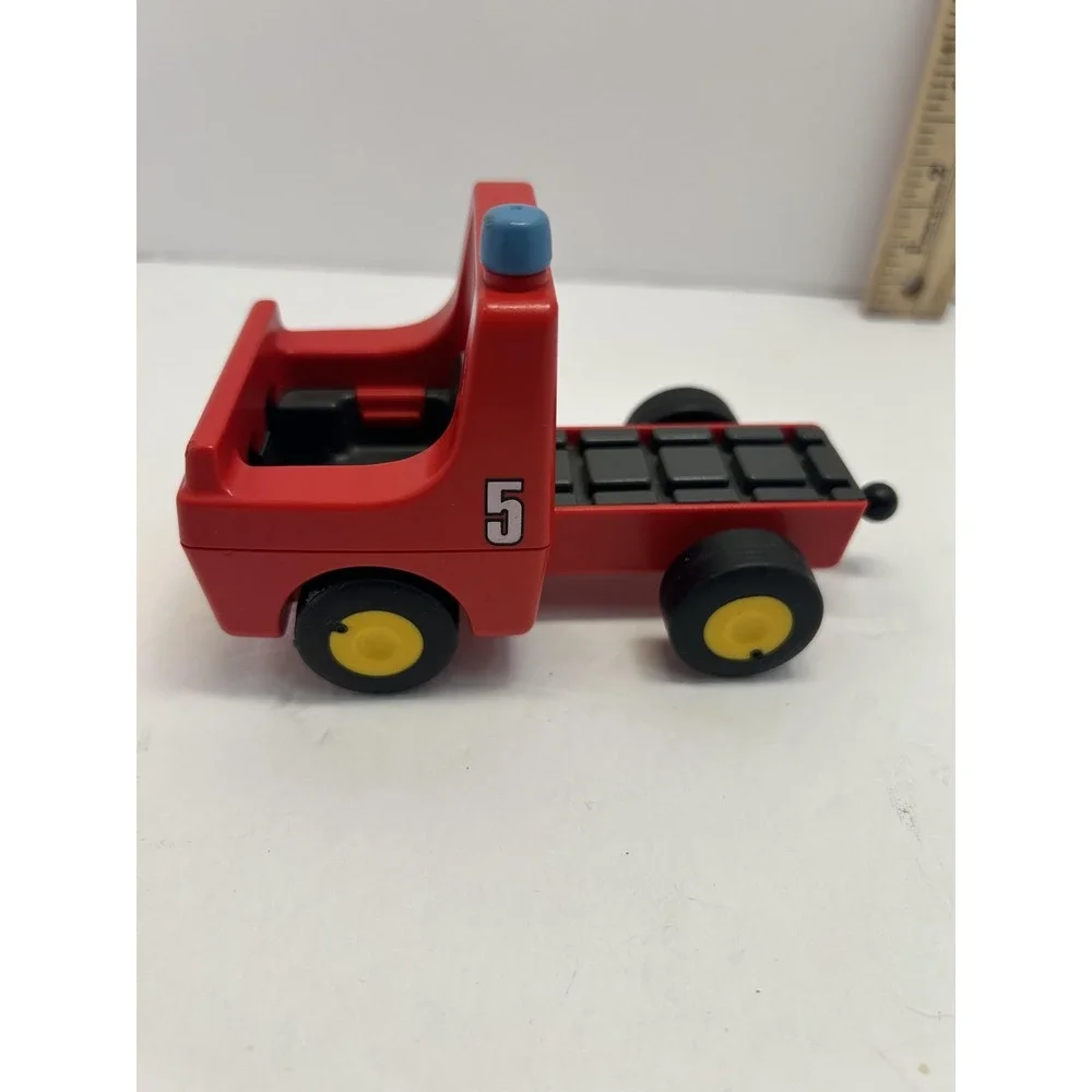 Vintage 1980 Playmobil Red Fire Truck Toy Small Plastic Vehicle No 5 Kids Play